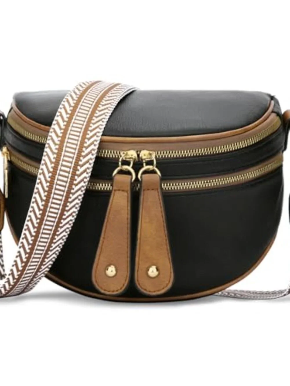 Vegan Leather Crossbody Sling Bag Adjustable Strap Chest Bag